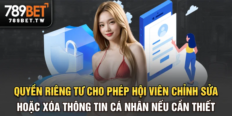 Quyền riêng tư Quyền riêng tư cho phép hội viên chỉnh sửa hoặc xóa thông tin cá nhân nếu cần thiết